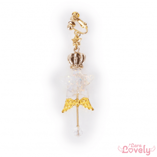 ミニスターステッキイヤリング(オーロラホワイト)