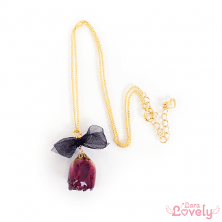 【旧POFY】ダークレッドローズのネックレス