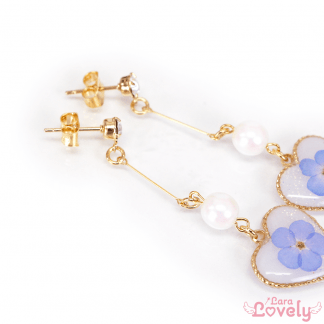 【旧POFY】勿忘草ハートピアス