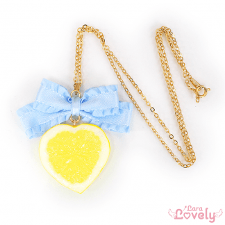 レモンツインテールリボン(水色)