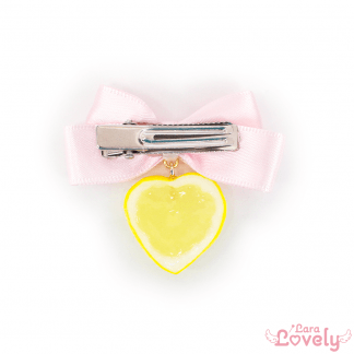 レモンミニリボンクリップ(ピンク右)