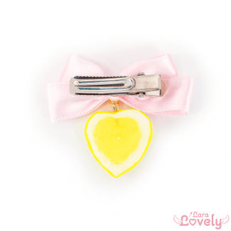 レモンミニリボンクリップ(ピンク右)