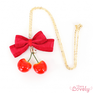 ハートのいちごみつあみリボン(ボルドー)