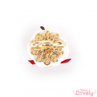 ハートのいちごみつあみリボン(ボルドー)