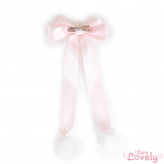 ポンポンツインテールリボン(ピンク)