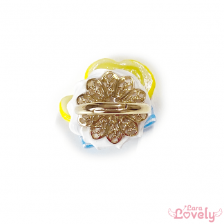 うさちゃんみつあみリボン(ピンク×紫)