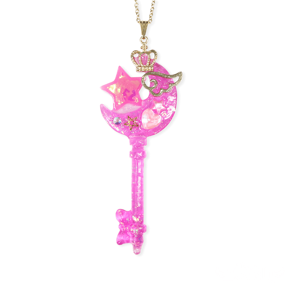 Aurora moon key necklace