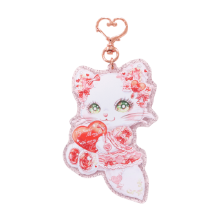 たくさんの星降る世界と光知る僕の特別な結びつき（アクリルキーホルダー）光を追いかけ、動く勇気を固める猫ver.